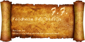 Feldheim Fábián névjegykártya